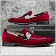 thumbnail image 4 of Mens Velvet Loafers Dress Shoes Loafers for Men Tuxedo Suit Shoes, Red/24, 12 US, 4 of 5