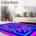 thumbnail image 2 of ODIKA 3x5 Machine Washable Non-Slip Area Rug, 3D Game Controller With Pixel Burst Art High Traffic Rug, Pink, 464456, 2 of 7
