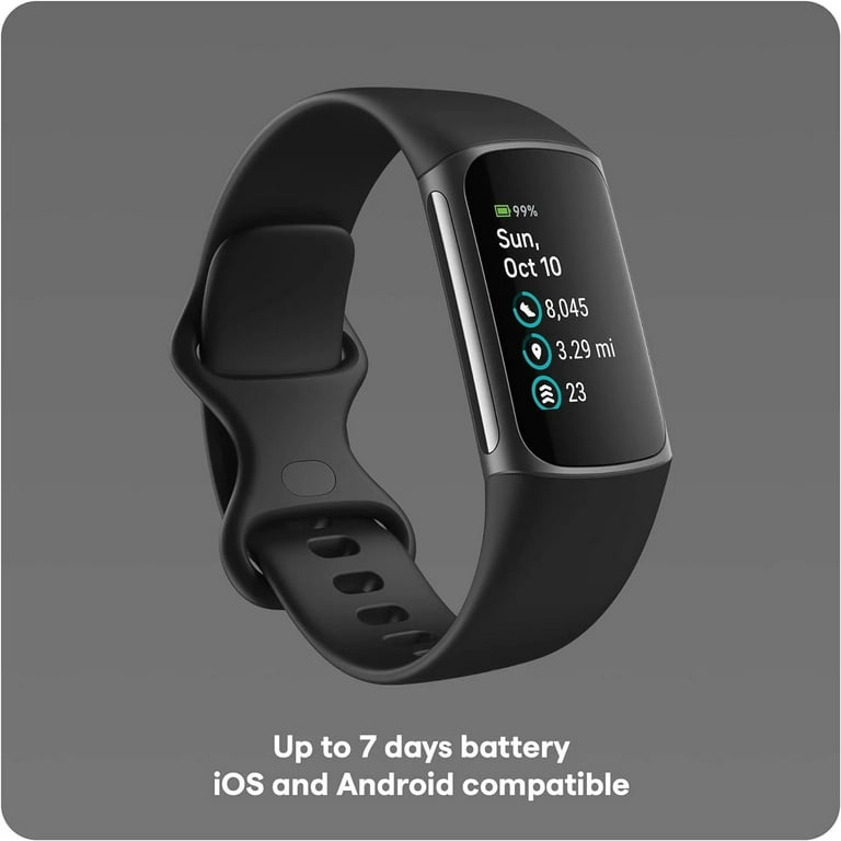 Fitbit Charge 5 Fitness Tracker Black Graphite Stainless Steel