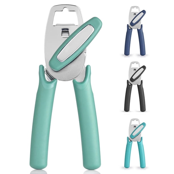 Abrelatas Manuel Zulay Kitchen Acero Inoxidable Grande con Rueda de Corte Suave y Abridor de Botella