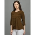 thumbnail image 4 of Prettify Women Straight Regular 3/4th Sleeve Casual Female Green Western Top, 4 of 5