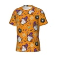 thumbnail image 3 of Yiaed Halloween Witches Gnome Print Mens Short Sleeve Tight Fit T-Shirt, Crewneck Casual Tee-Medium, 3 of 5
