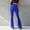 Blue, variant on Baqcunre Wide Leg Pants For Women Womens Casual High Waist Ribbed Flare Long Pants Comfy Elastic Slim Leg Trousers Flare Pants Pants For Women Army Green L