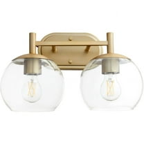 578-2-80-Quorum Lighting-Lyon - 2 Light Bath Vanity In contemporary Style-9.75 Inches Tall and 14.75 Inches Wide-Aged Brass Finish