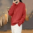 thumbnail image 3 of ShomPort Casual Sweaters for Womens Drawstring Long Sleeve Hooded Textured Tops Lightweight Going Out Solid Color Cozy Soft Blouses, 3 of 6