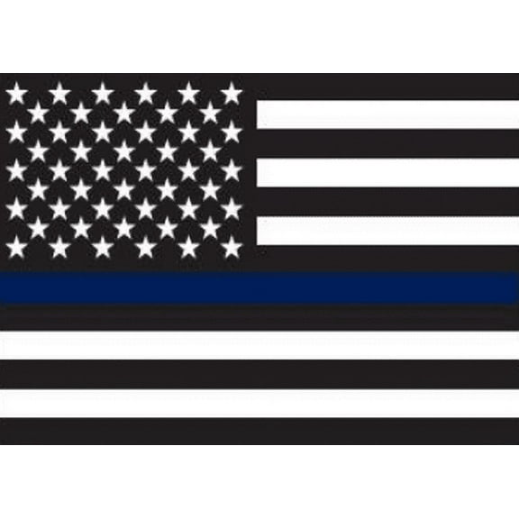 Police Memorial W/ Black Header 4'X6' Flag Rough Tex® 100D