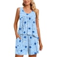 thumbnail image 2 of DreamFish Women's Summer Sleeveless Tank and Shorts Pajama Set with Pockets, 2 of 6