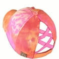 thumbnail image 4 of C.C Ponycap Messy High Bun Ponytail Adjustable Mesh Trucker Baseball Cap Hat, Criss Cross Tie Dye Orange, 4 of 4