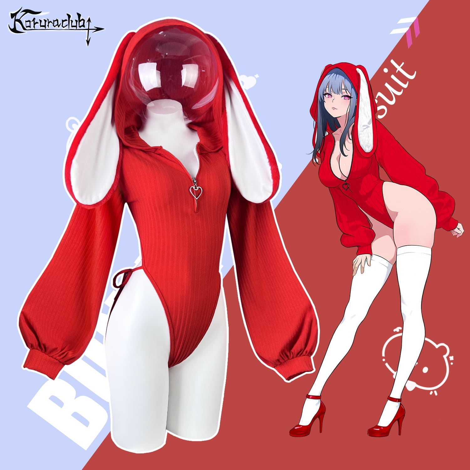 KORURACLUB Cosplay Bunny Outfit Cosplay lingerie for women Animal Costumes Bunny Bodysuit