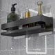thumbnail image 1 of Estante de ducha adhesivo, aluminio aeroespacial, drenaje rápido, instalación versátil, para organizar el baño y la cocina (negro), 1 of 7