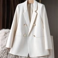 thumbnail image 3 of Green Metal Buckle Women‘s White Suit Jacket Casual Versatile High-end Feel Western-style Clothes Spring/autumn 2024  Blazer, 3 of 7