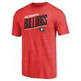 thumbnail image 2 of Men's Red Georgia Bulldogs Slant Strike Tri-Blend T-Shirt, 2 of 3