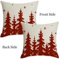 thumbnail image 2 of Red Christmas Tree Throw Pillow Covers 18x18 Inch Set of 2 Winter Xmas Outdoor Decorative Pillows Cover Holiday Farmhouse Linen Cushion Case for Bed Couch Sofa Decor, 2 of 6