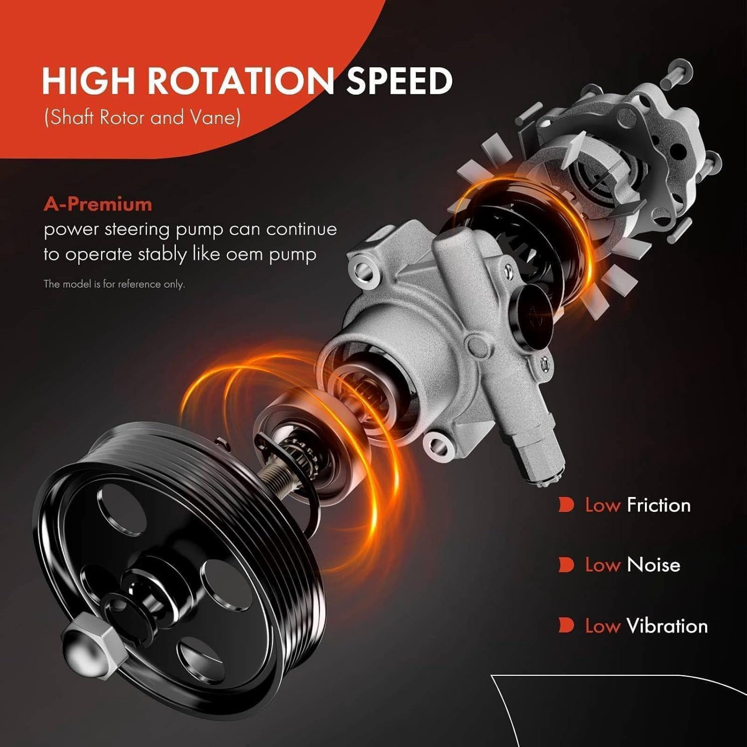 A-Premium Power Steering Pump with Pulley Replacement for Mercedes-Benz ML320 ML350 ML430 ML500 ML55 AMG 1998-2005