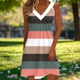 thumbnail image 4 of gakvbuo Summer Tank Dress For Women Mini Dress Pleated V-Neck Sleeveless Sundress T-Shirt A-Line Dress Beach Short Dress, 4 of 6