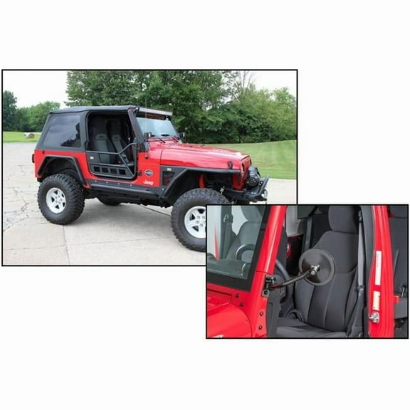 Fishbone Offroad 97-06 Jeep Wrangler TJ Front Tube Doors - Black Textured Powdercoat Steel