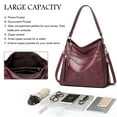 thumbnail image 2 of HONGLONG Women Handbag, Fashion PU Leather Tote Shoulder Bag Handbag,Set Zipper Work Tote,Coffee, 2 of 8