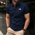 thumbnail image 2 of 2024  Men‘s fashionable short sleeved striped printed Poloshan casual  shirt, 2 of 7
