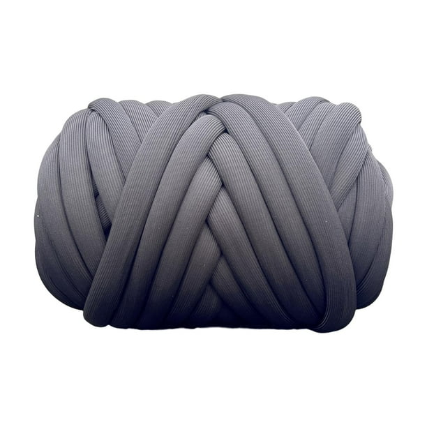 Hilo grueso de poliéster, hilo tubular jumbo, hilo de tejido con nudo trenzado, hilo grueso voluminoso Gris