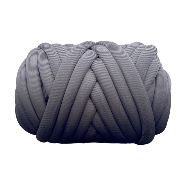 Cotton Polyester Chunky Yarn Tube Giant Yarn for Rug Making Carpets Handbag Gray