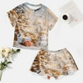 thumbnail image 4 of Christmas Snowmen Print Women'S Pajamas Set Summer Sleepwear Sets 2 Piece Lounge Set, 4 of 7