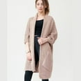 thumbnail image 3 of long cardigan sweater wo'men loose solid color V-neck jacket oblique pocket women oversized Loose Fit streetwear Office Lady, 3 of 6