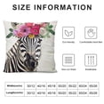thumbnail image 5 of YINGXI  Throw Pillow Covers Flower Wreath with Zebras Pattern Wild Animals Decorative Pillowslip Cushion Cover Square Pillow Cases 20x20in, 5 of 5
