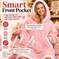 thumbnail image 6 of LuckyApr Wearable Blanket,Hoodie Blanket Oversized Sherpa Blanket for Adult(Pink), 6 of 8