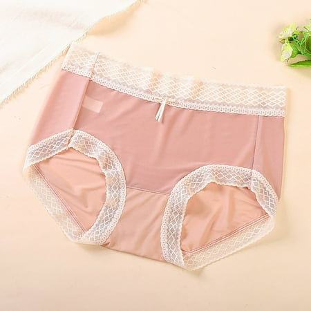 Dasayo Comfortable Women Bras Clearance $3 Red Plus Size High Cut Lace Trim Panty Womens Briefs Free Size