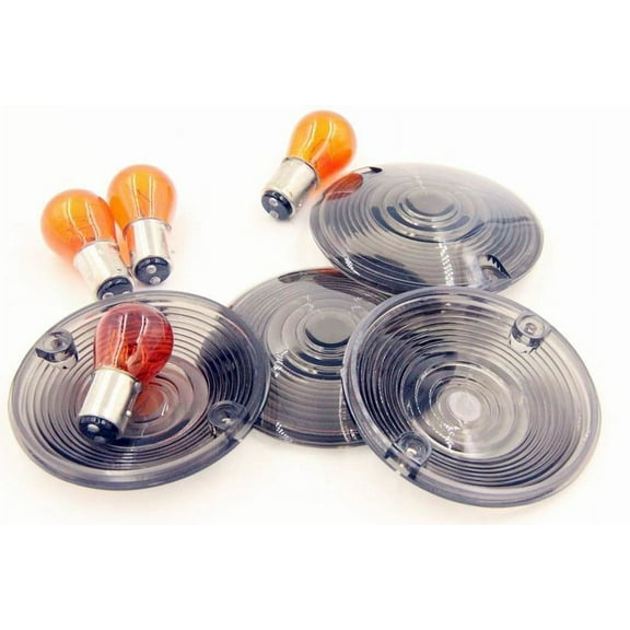 HTT-MOTOR Turn Signal Lens For Harley Davidson Electra Glides Road King Heritage Smoke
