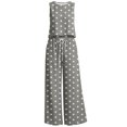 thumbnail image 4 of Women's Polka Dot Two Piece Matching Suit Crew Neck Sleeveless Top and High Waist Wide Leg Pocket Pants Light Thin Streetwear Casual Outfit Gray, 4 of 6