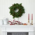 thumbnail image 5 of Nearly Natural 24" Mixed Pine Artificial Christmas Wreath with LED Lights, Berries and Pine Cones, 5 of 5