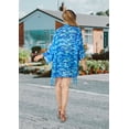 thumbnail image 4 of LA LEELA Women's Chiffon Summer Tropical Beach Loose Casual Kimono Tops Beachwear Duster Cardigan Cover up Kimonos for Women L-XL Han, Waves, 4 of 5