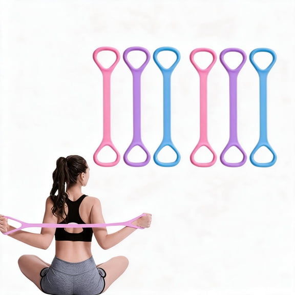 6 PCS Resistance Band with Non Slip Handles,High Elastic Shoulder Puller,Exercise Equipment for Yoga Pilates Stretching