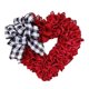 thumbnail image 1 of Guirnalda de corazón de amor de arpillera roja para el Día de San Valentín, lazo a cuadros de búfalo, accesorios de decoración del hogar, 1 of 5