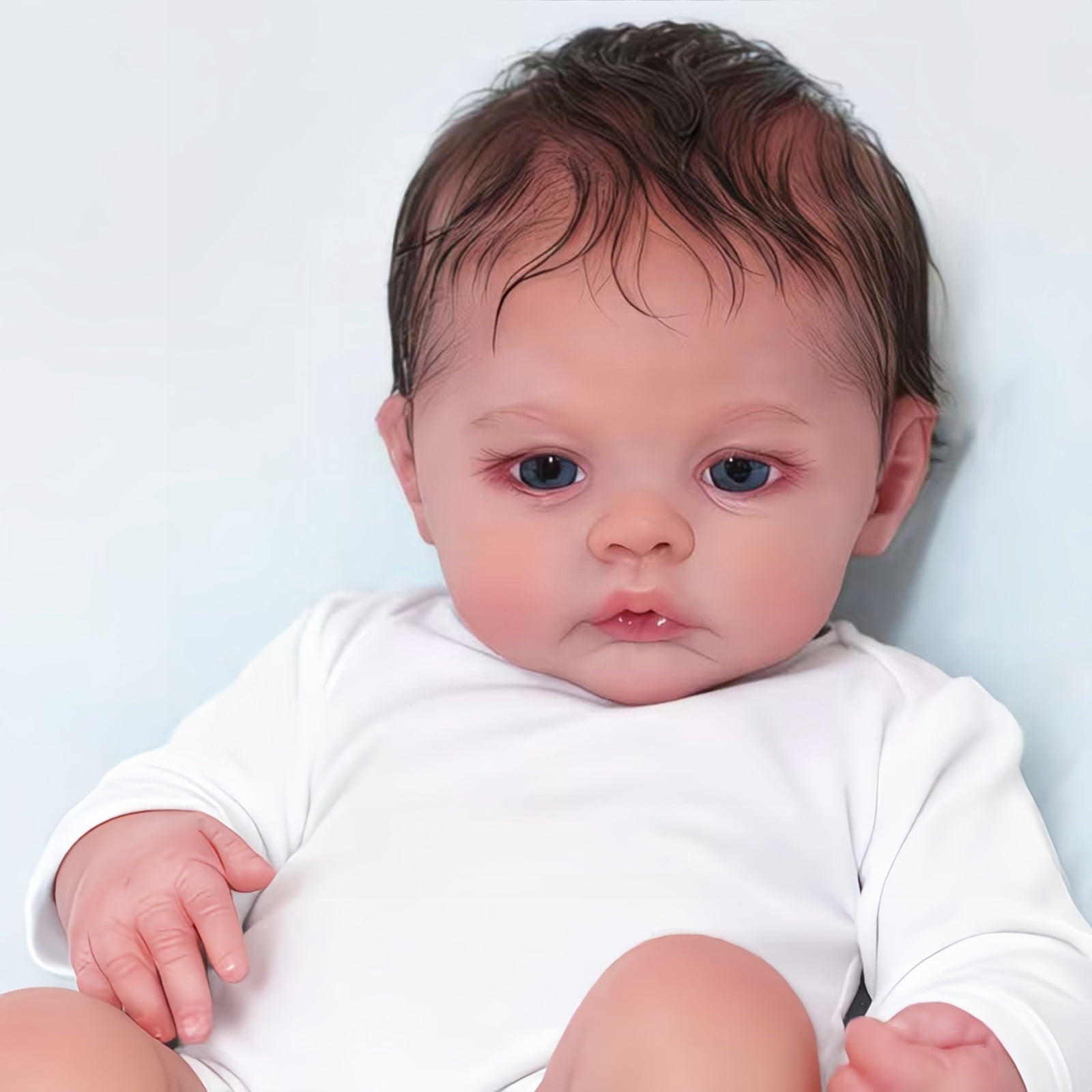 18 Inch Reborn Doll Girl, Full Vinyl Body Lifelike Baby Doll, Hand Rooted Hair Realistic Reborn Doll Toy for Kids Age 3+