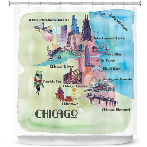 Shower Curtains 70" x 73" from DiaNoche Designs by Markus Bleichner - Chicago Tourist 2