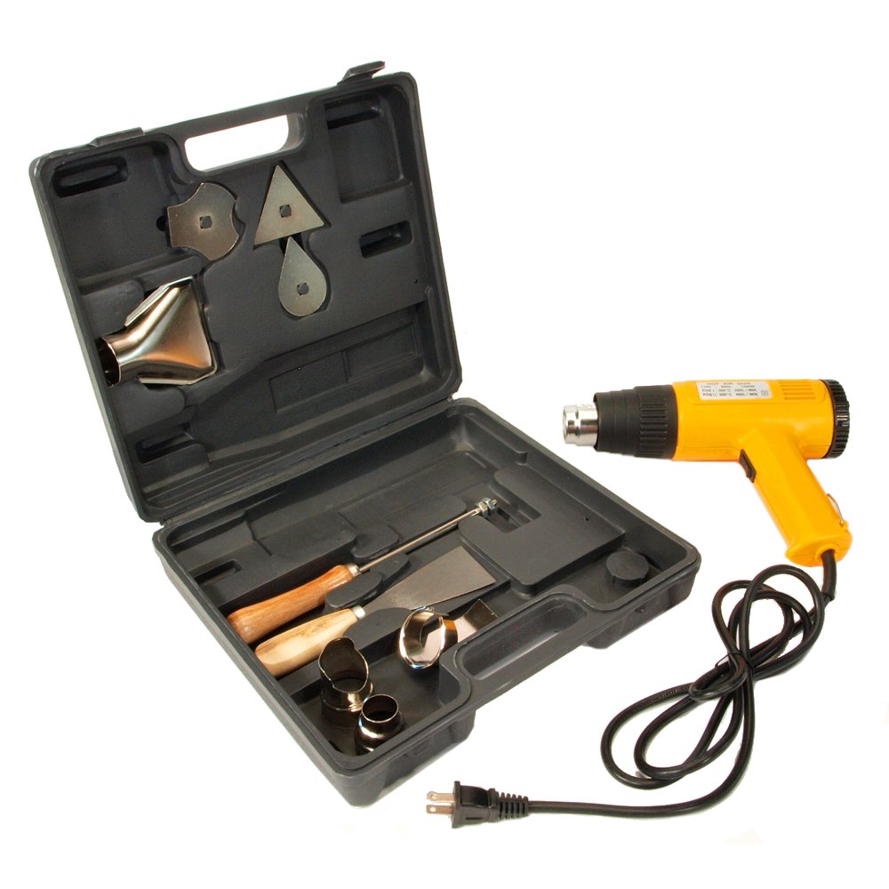 Electric HEAT GUN Dual Temperature Case and Nozzles Heavy Duty Kit