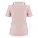 thumbnail image 3 of Gibobby Playera Manga Corta para Mujer Camiseta suelta informal con cuello en V para mujer, blusa manga corta con estampado(Rosa,XL), 3 of 5