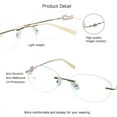 thumbnail image 2 of VisionGlobal Metal Readers for men/women Blue Light Blocking,Hand-set Diamond Fashion Square Glasses (Champagne Clear, 1.00 Magnification), 2 of 5
