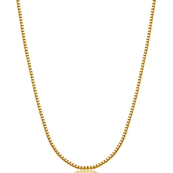 14k Solid Yellow, White or Pink Rose Gold Box Chain Necklace 0.45 Mm 20 Inches (16, 18, and 20 Inches)