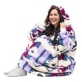 thumbnail image 2 of Catalonia Southwest Oversized Wearable Blanket Hoodie Sweatshirt, Comfortable Sherpa Lounging Pullover for Adults Men Women Wife Girlfriend, Gift for Her, 2 of 8