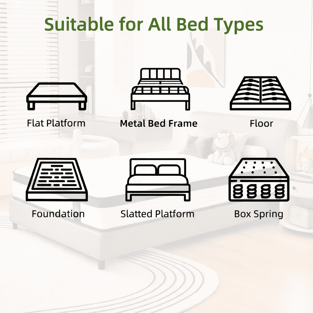 Twin Mattress 12", HSUNNS Hybrid Mattress with Gel Memory Foam and Independent Pocket Springs, Mattress in a Box, Medium Firm, Pressure Relief & Support, White