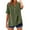 New/Army Green, variant on Otvok Womens Casual Short Sleeved Button Up Shirt Pleated Solid Color Loose Summer Top