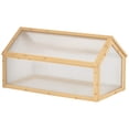 thumbnail image 1 of Outsunny Wooden Cold Frame Greenhouse Garden Portable Raised Planter with Openable Top for Indoor, Outdoor, Flowers, Vegetables, Plants, 35.5" x 20.5" x 19.5", Light Brown, 1 of 10