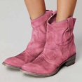 thumbnail image 4 of Botas clásicas para mujer, tacón cuadrado, punta redonda, costura sin cordones, estilo británico, estilo coreano, zapatos Retro sólidos para mujer, nuevo negro 34 43, 4 of 5