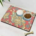thumbnail image 3 of Paisley Dog Feeding Mat - Absorbent Non-Slip Pet Food Mat - Vintage Boho Waterproof Placemat for Bowls - Multi-Layer Sponge Core & Rubber Base - 12x19 Inches, 3 of 5