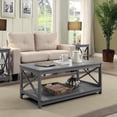thumbnail image 3 of Convenience Concepts Oxford Table Basse avec Deux Niveaux d'Étagères, Gris, 3 of 9
