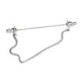 thumbnail image 1 of Mens Shirt Collar Bar Pin Pins Clasp with Link Chain Brooch Pin Cravat Clasps 7cm Silver, 1 of 8