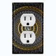 thumbnail image 1 of Metal Light Switch Plate Cover Gold Black Mandala Circle Pattern MDL006, 1 of 15